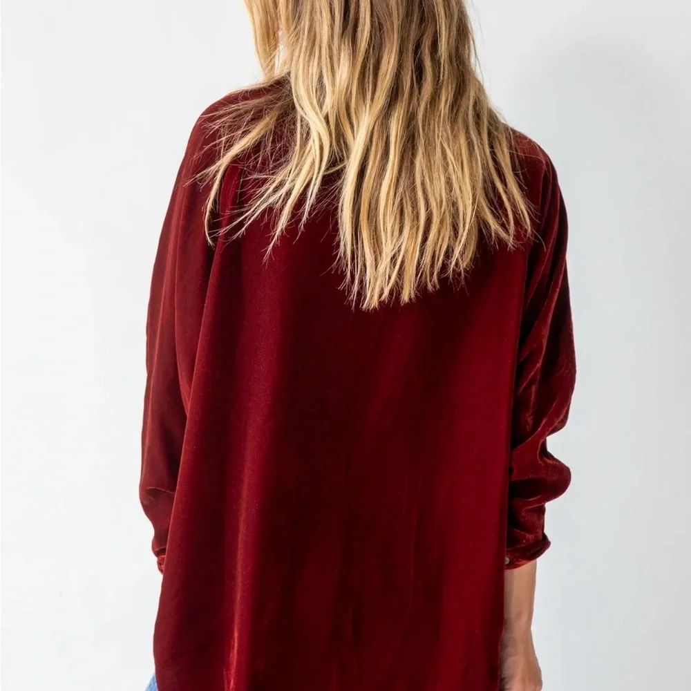 Natural Life Laid Back Velvet Button Down - Picture 3 of 9